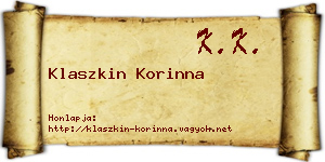 Klaszkin Korinna névjegykártya